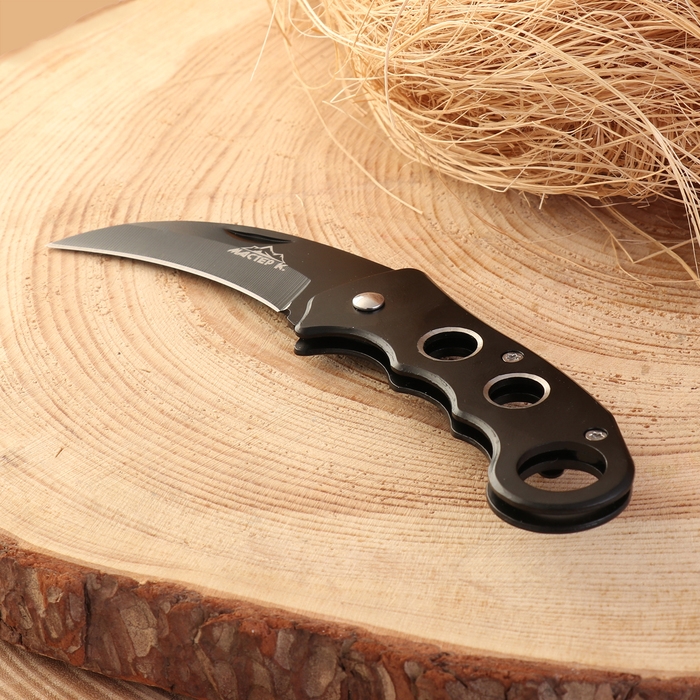 Нож складной Нож складной "Клык" 15см, клинок 76мм/2мм, рукоять металл с кольцом