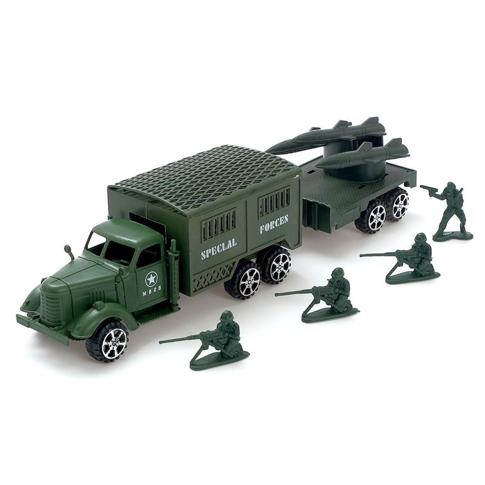 Машина инерционная &laquo;Армия&raquo;, с прицепом, МИКС