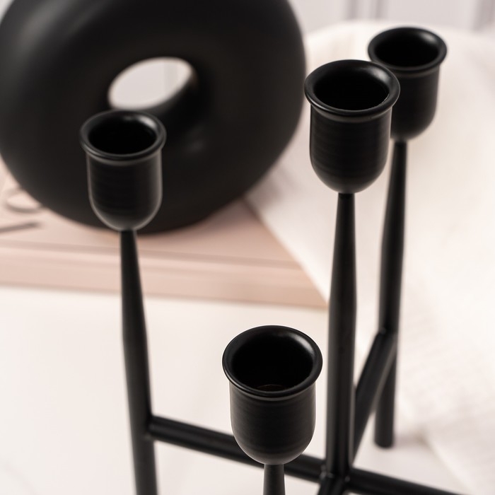 Подсвечник металл «Лаконичность», на 5 свечей, 14 х 14 х 19 см