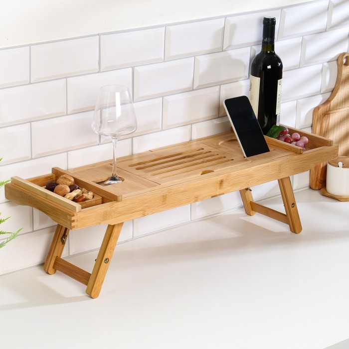 Столик- винница для ванны, большой, 75 (109) х 23 х 4,5 см, дерево Столик- винница для ванны, большой, 75 (109) х 23 х 4,5 см, дерево