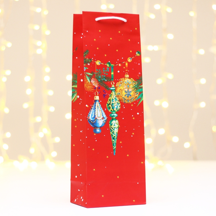 Новый год. Пакет подарочный Новый год. Пакет подарочный "Игрушки на ёлку", 12 х 36 х 8,5 см.