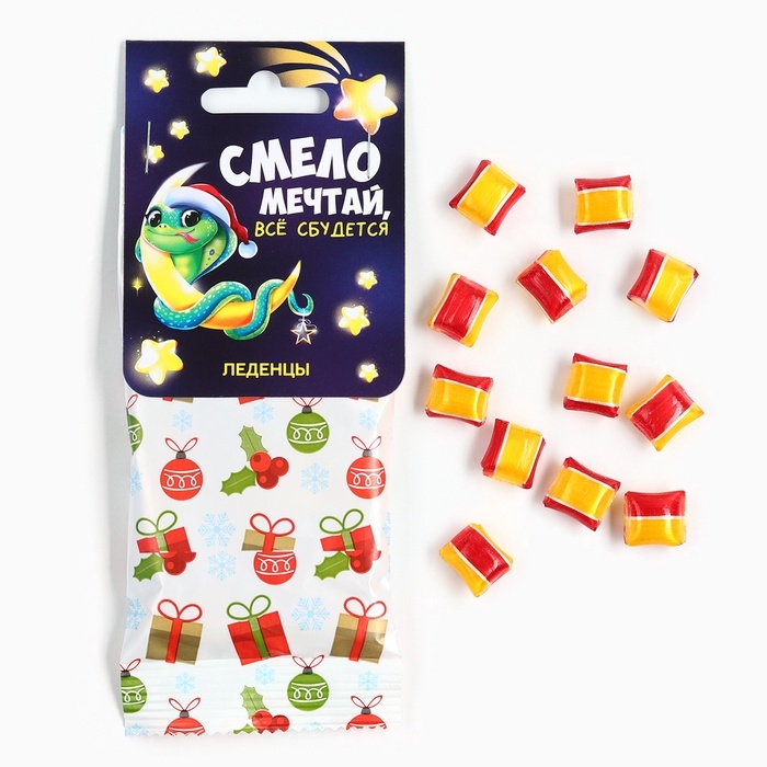 Новый год! Леденцы в пакете с европодвесом &laquo;Смело мечтай&raquo;, вкус апельсин, 30 г