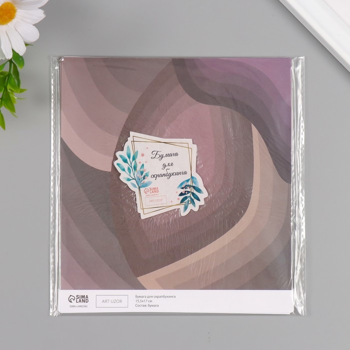 Бумага для скрапбукинга двусторонняя Бумага для скрапбукинга двусторонняя "Нежность весны" плотность 180 гр набор 10 шт 15,5х17 см 1071