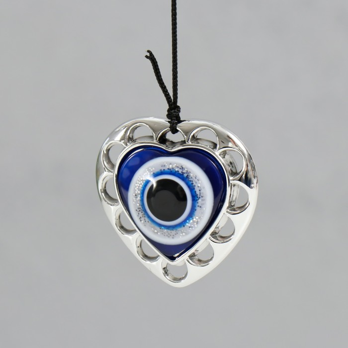 Музыка ветра металл, пластик Музыка ветра металл, пластик "Сердечки от сглаза" 5 трубок, глазки 60 см