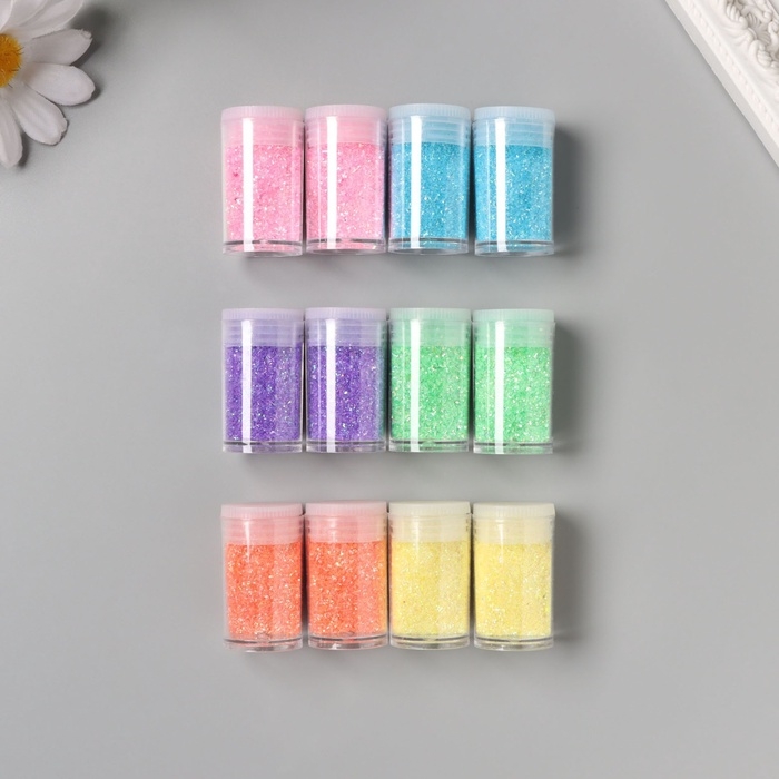 Декор для творчества в банке Декор для творчества в банке "Стружка неоновая" набор 12 шт 13,4х8,8х3 см