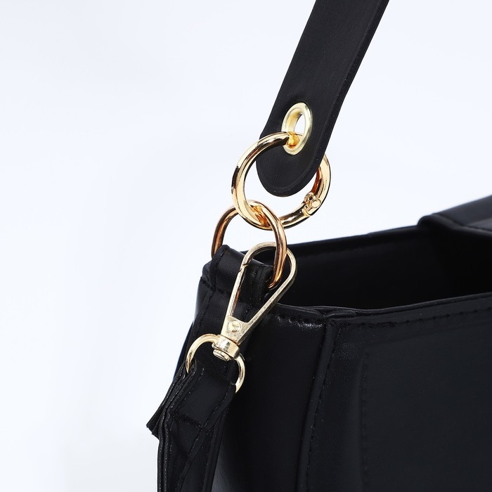 Сумка-багет на молнии, цвет чёрный Сумка-багет на молнии, цвет чёрный