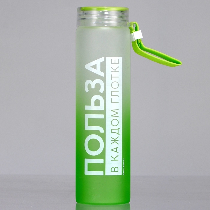 Бутылка для воды «Польза», 500 мл, стекло Бутылка для воды «Польза», 500 мл, стекло