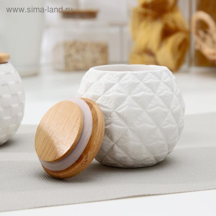 Набор банок керамических «Эстет», 3 предмета: 280 мл, цвет белый