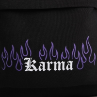 Рюкзак школьный текстильный Karma, 38х27х13 см, цвет чёрный