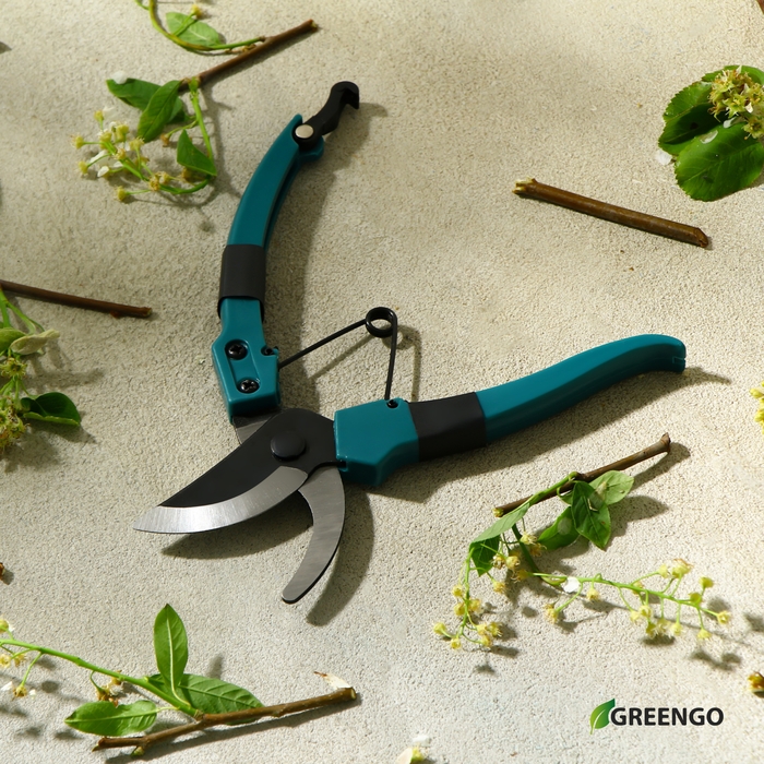 Секатор плоскостной, 7 Секатор плоскостной, 7" (18 см), с пластиковыми ручками, Greengo