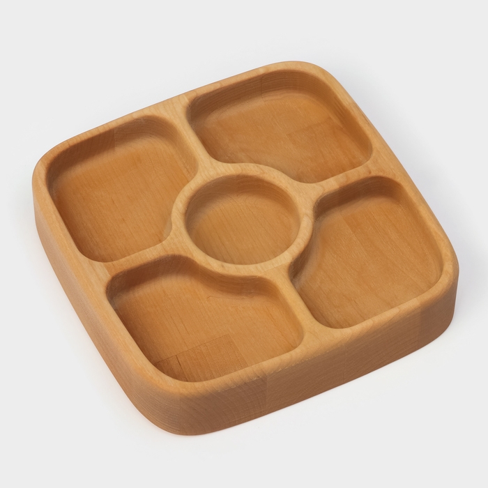 Менажница деревянная глубокая Adelica, 5 секций, береза, 18×18×4 см Менажница деревянная глубокая Adelica, 5 секций, береза, 18×18×4 см