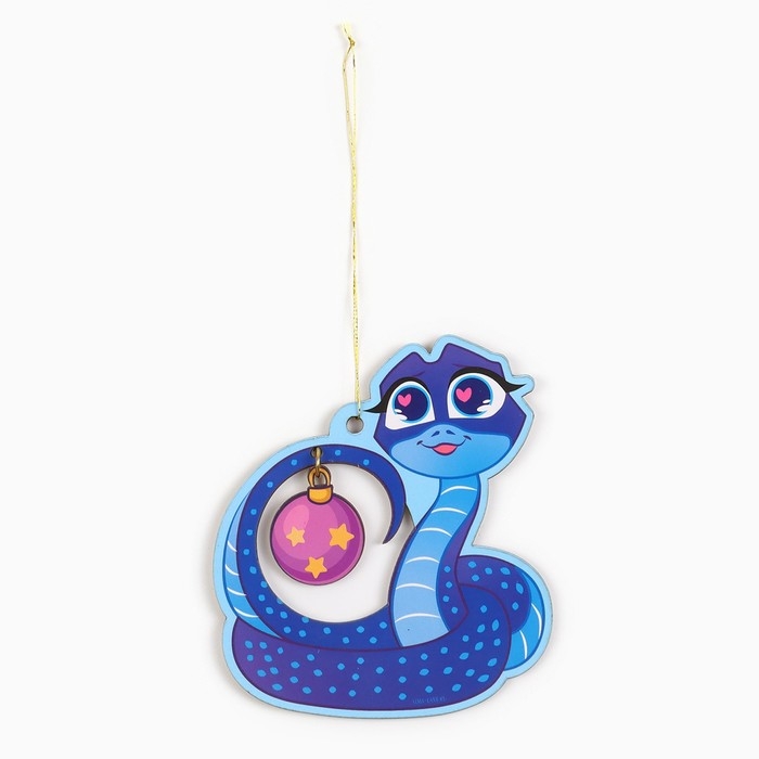 Ёлочная игрушка новогодняя «Змейка», на Новый год, 8,5 х 9,6 см Ёлочная игрушка новогодняя «Змейка», на Новый год, 8,5 х 9,6 см