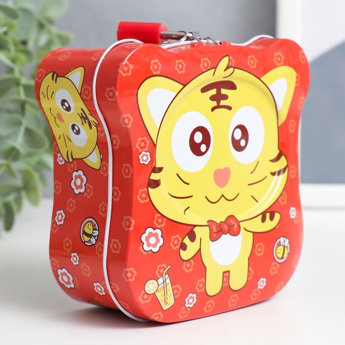 Копилка металл с замочком Копилка металл с замочком "Смешные животные" МИКС 11,5х6,5х11 см