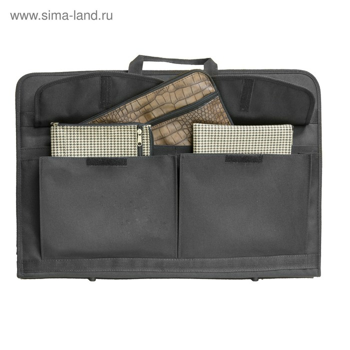 Папка для чертежей и рисунков А2, 640 х 450 х 30 мм, с ручками, текстильная, Estado, 3 кармана, цвет чёрный,
