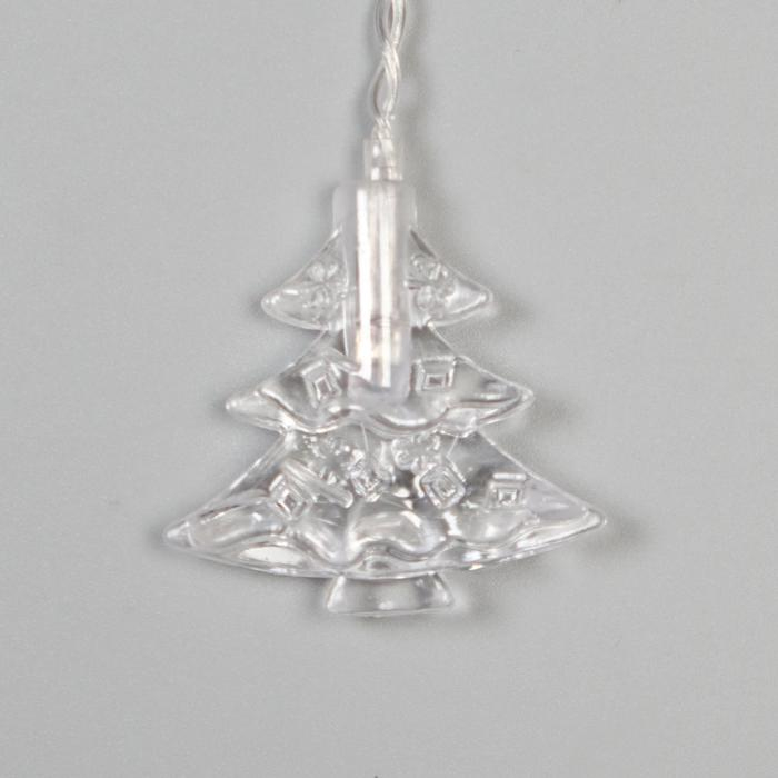 Гирлянда «Бахрома» 1.8 × 0.5 м с насадками «Ёлки», IP20, прозрачная нить, 48 LED, свечение мульти (RG/RB), мигание, 220 В