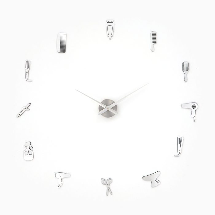 Часы настенные интерьерные, 3d  Часы настенные интерьерные, 3d "Салон красоты", наклейка, большие, d-120 см