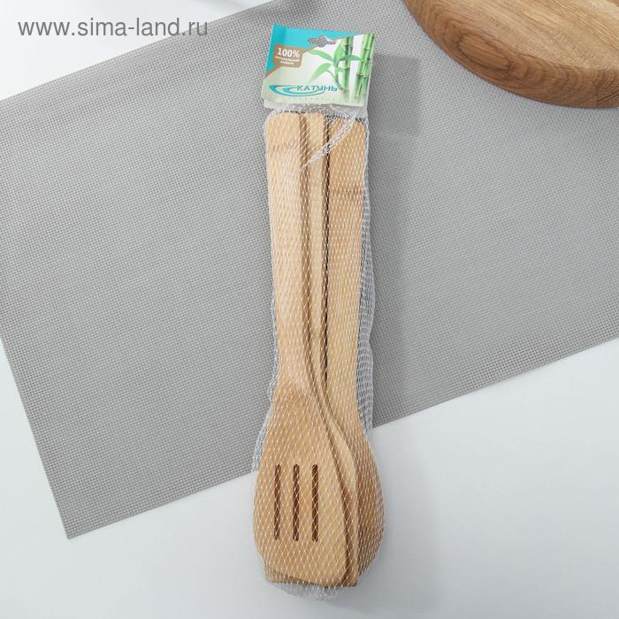 Набор кулинарных лопаток, 31 см, 5 шт, бамбук Набор кулинарных лопаток, 31 см, 5 шт, бамбук