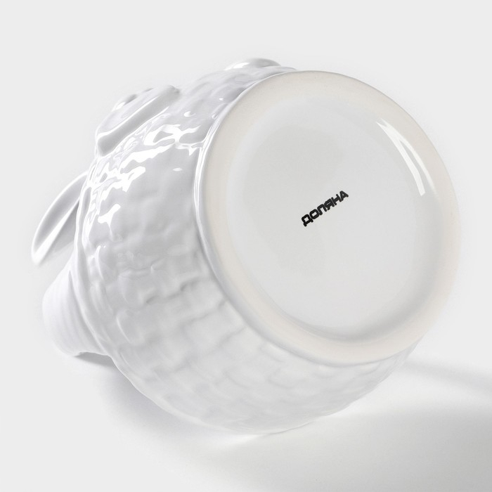 Конфетница Доляна &laquo;Зайка&raquo;, 12&times;12&times;14,7 см, цвет белый