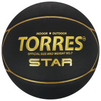 Мяч баскетбольный TORRES Star, B32317, PU, клееный, 7 панелей, размер 7