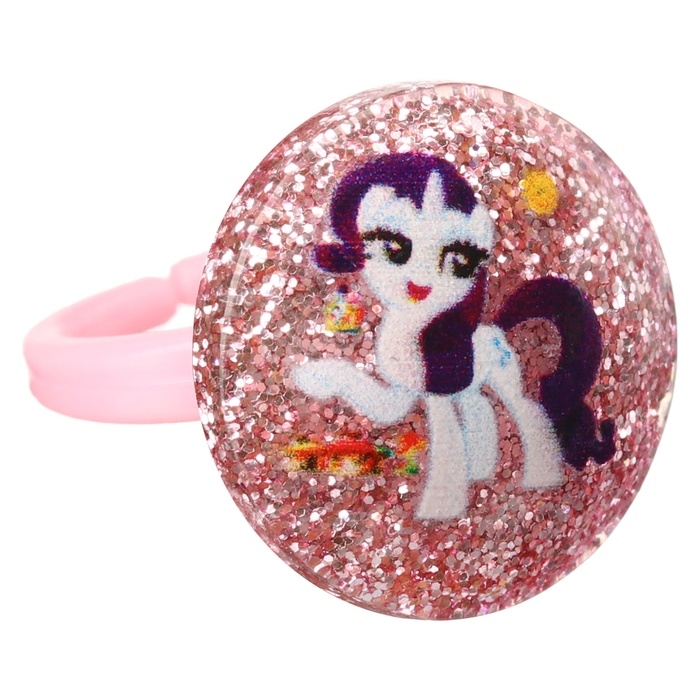 Набор колец на голографической подложке Набор колец на голографической подложке "Пони" 5 шт, My Little Pony МИКС