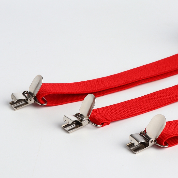 Подтяжки взрослые, ширина 2.5 см, цвет красный Подтяжки взрослые, ширина 2.5 см, цвет красный