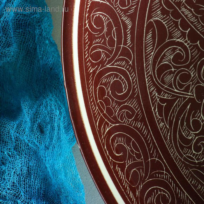 Набор чайный Риштанская Керамика Набор чайный Риштанская Керамика "Узоры", 9 предметов, (чайник 0.8 л, пиалы 0.3 л)