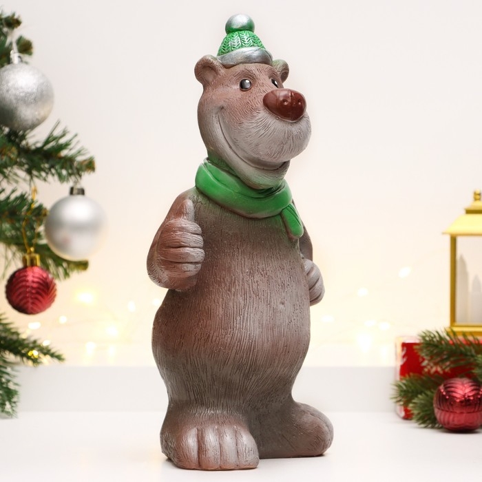 Копилка Копилка "Медведь в шапке" коричневый, 27 см