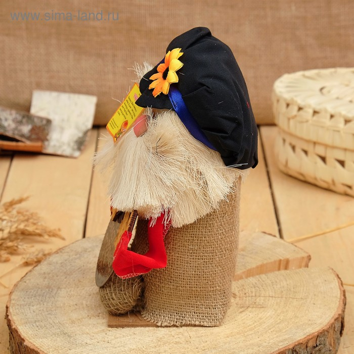 Оберег-домовой Оберег-домовой "Кузьма в кепке, с рублем", 27х14х10 см, микс