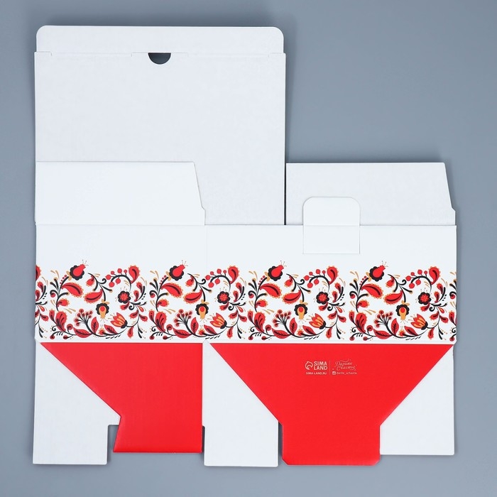 Коробка подарочная новогодняя складная «Народная», 22 х 15 х 10 см, Новый год Коробка подарочная новогодняя складная «Народная», 22 х 15 х 10 см, Новый год