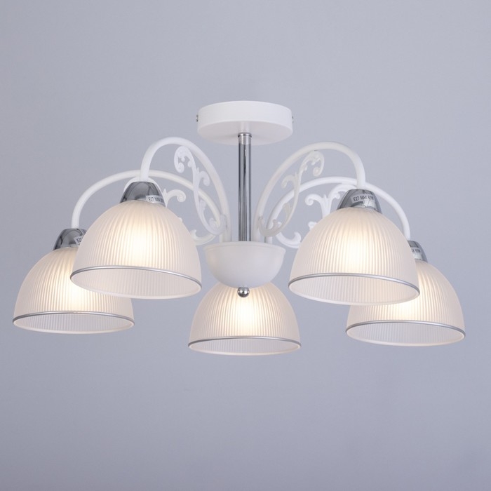 Люстра Люстра "Лаура" 5х60Вт Е27 Белый, хром 59х27х20см