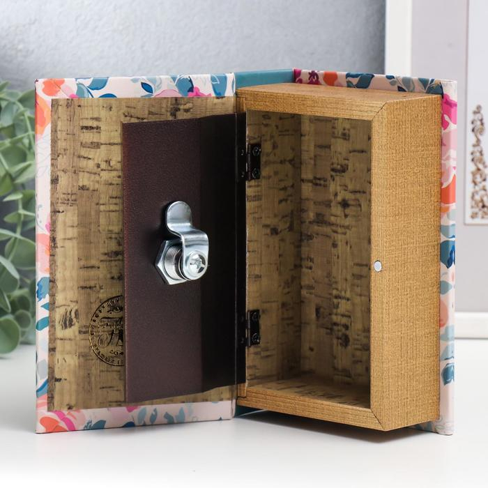 Сейф-книга дерево кожзам Сейф-книга дерево кожзам "Весенние цветы" 17х11х5 см