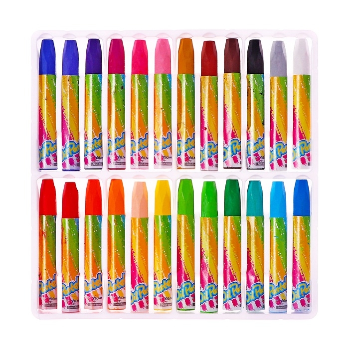 Пастель масляная 24 цветов в бумажном держателе, в картонной коробке Пастель масляная 24 цветов в бумажном держателе, в картонной коробке