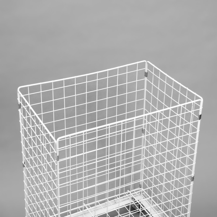 Корзина-накопитель складная, на колесах, 1 полка, 60×40×80 см, цвет белый Корзина-накопитель складная, на колесах, 1 полка, 60×40×80 см, цвет белый