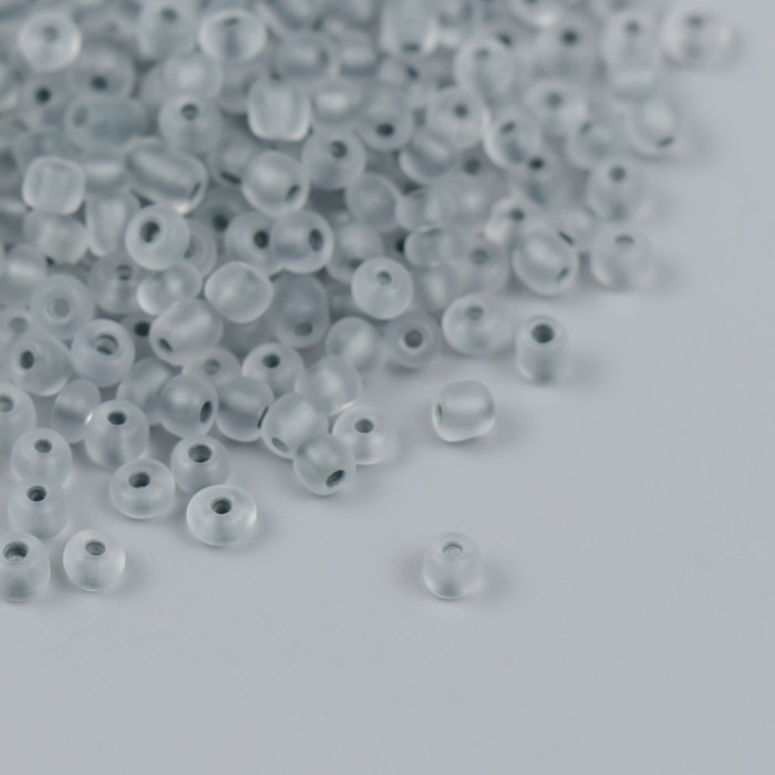 Бисер стекло 6/0  Бисер стекло 6/0 "Серо-зелёный" светится УФ 450 гр