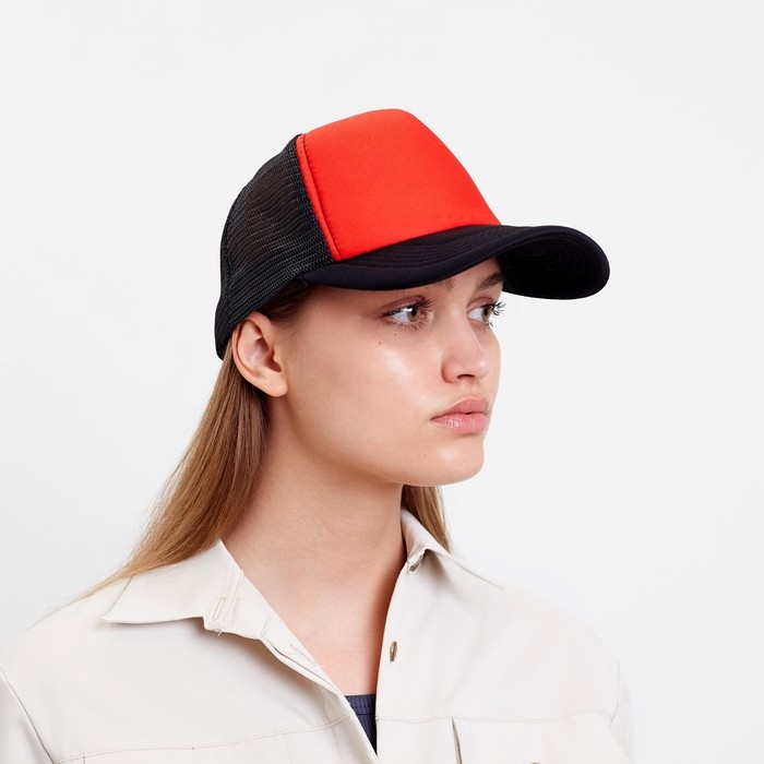 Бейсболка с сеткой MINAKU, цвет красный, размер 56-58 Бейсболка с сеткой MINAKU, цвет красный, размер 56-58