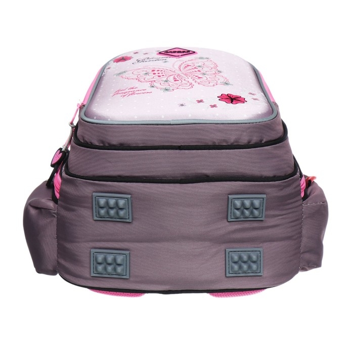 Рюкзак школьный 40х33х15см, эргономичная спинка, Across 410, серый/розовый Рюкзак школьный 40х33х15см, эргономичная спинка, Across 410, серый/розовый