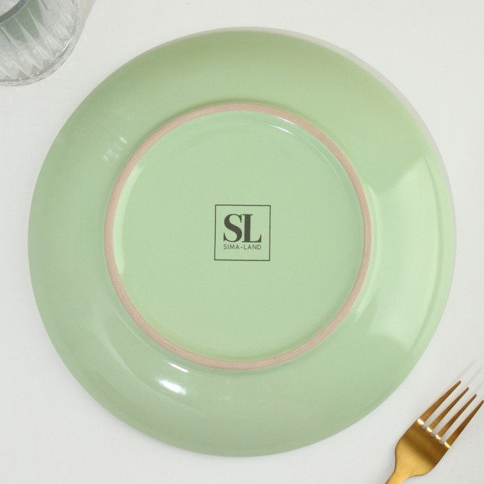 Тарелка керамическая «Авокадо», 22.5 см, цвет зелёный Тарелка керамическая «Авокадо», 22.5 см, цвет зелёный