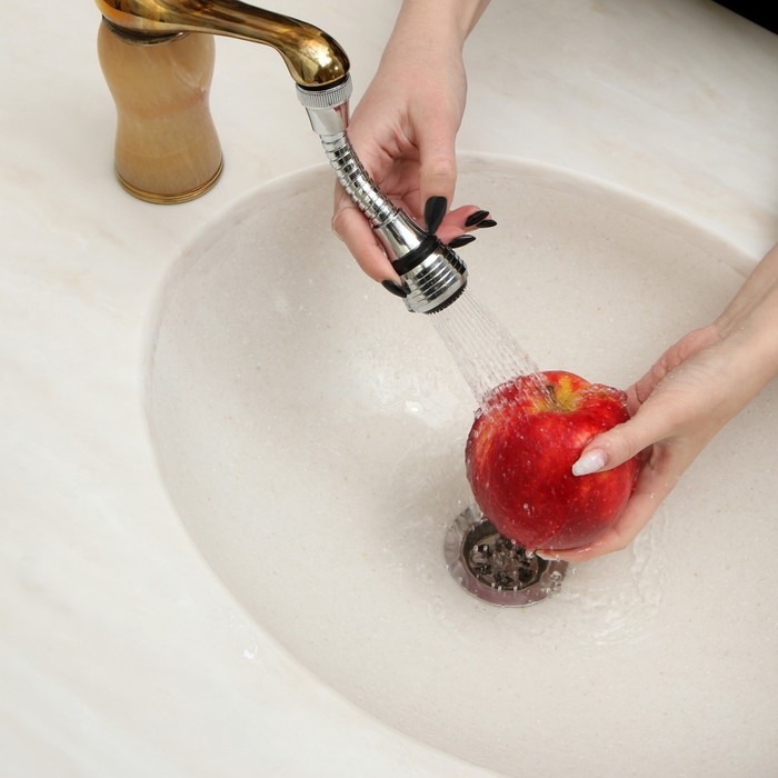 Аэратор ZEIN, регулировка потока, на гибком шланге, 140 мм, универсальный, пластик Аэратор ZEIN, регулировка потока, на гибком шланге, 140 мм, универсальный, пластик