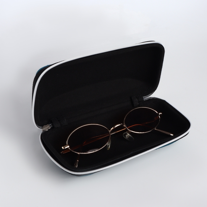 Футляр для очков на молнии, длина 17 см, цвет зелёный Футляр для очков на молнии, длина 17 см, цвет зелёный