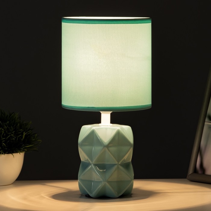 Настольная лампа Настольная лампа "Аврора" Е14 40Вт лазурный 13х13х25 см RISALUX