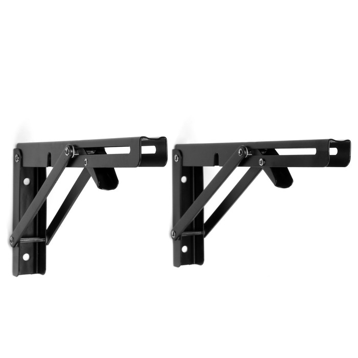 Кронштейн складной для столов и полок ТУНДРА, 2 шт, длина 250 мм, сталь цвет черный Кронштейн складной для столов и полок ТУНДРА, 2 шт, длина 250 мм, сталь цвет черный