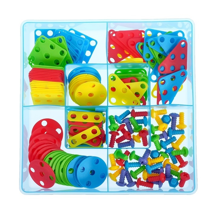 Конструктор «Болтовая мозаика: Фантазии», с отвёрткой и основанием, 180 деталей Конструктор «Болтовая мозаика: Фантазии», с отвёрткой и основанием, 180 деталей