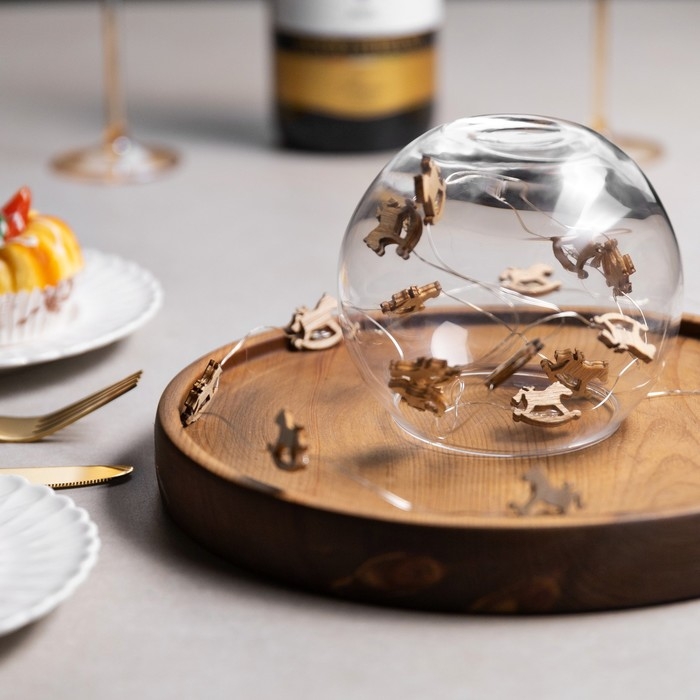 Гирлянда «Нить» 2 м роса с насадками «Лошадка», IP20, серебристая нить, 20 LED, батарейки ААх2 (нет в комплекте), свечение тёплое белое