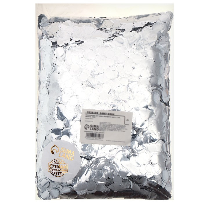 Наполнитель для шара «Конфетти круг», 1 см, фольга, цвет серебряный, 500 г Наполнитель для шара «Конфетти круг», 1 см, фольга, цвет серебряный, 500 г