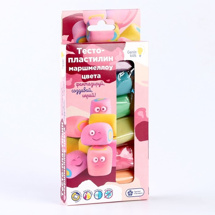 Тесто-пластилин, 6 цветов, Зефирные цвета Тесто-пластилин, 6 цветов, Зефирные цвета