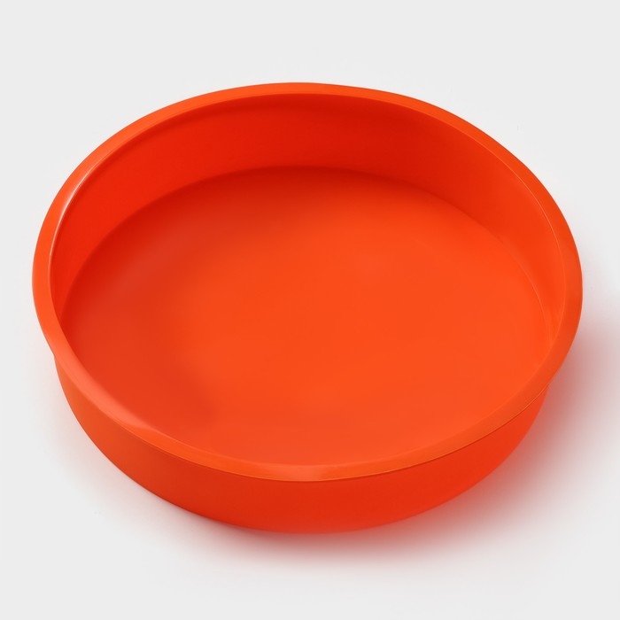 Форма для выпечки Доляна &laquo;Круг&raquo;, силикон, 28&times;5,5 см, внутренний d=26 см, цвет оранжевый