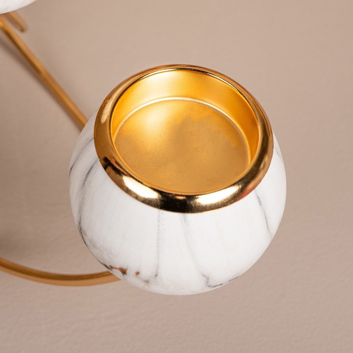 Подсвечник металл, стекло «Сплетение» на 4 свечи 47 х 10 х 28 см