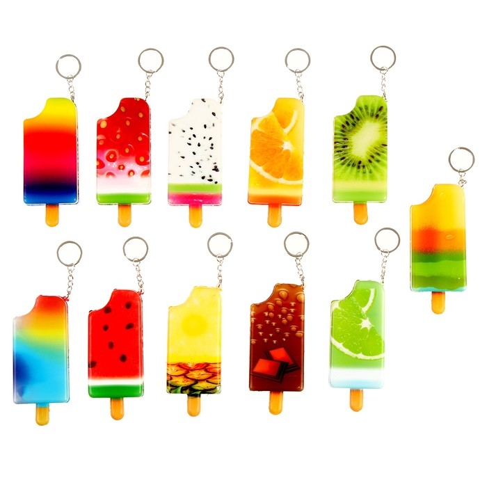 Мялка сквиши Мялка сквиши "Эскимо" на брелоке, виды МИКС