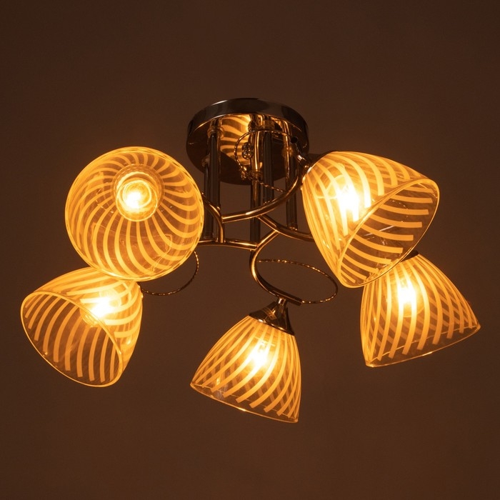 Люстра Люстра "Нора" 5х60Вт Е27 Хром 56х56х26см