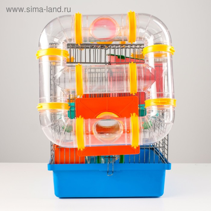 Клетка для грызунов Мини, двухъярусная, с полкой, домом и микс лабиринтов Клетка для грызунов Мини, двухъярусная, с полкой, домом и микс лабиринтов